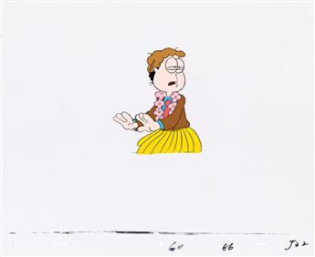 FILM ROMAN / JIM DAVIS (1945 - ) Garfield and Friends episode 1 cel and background setup, & exposure sheet.